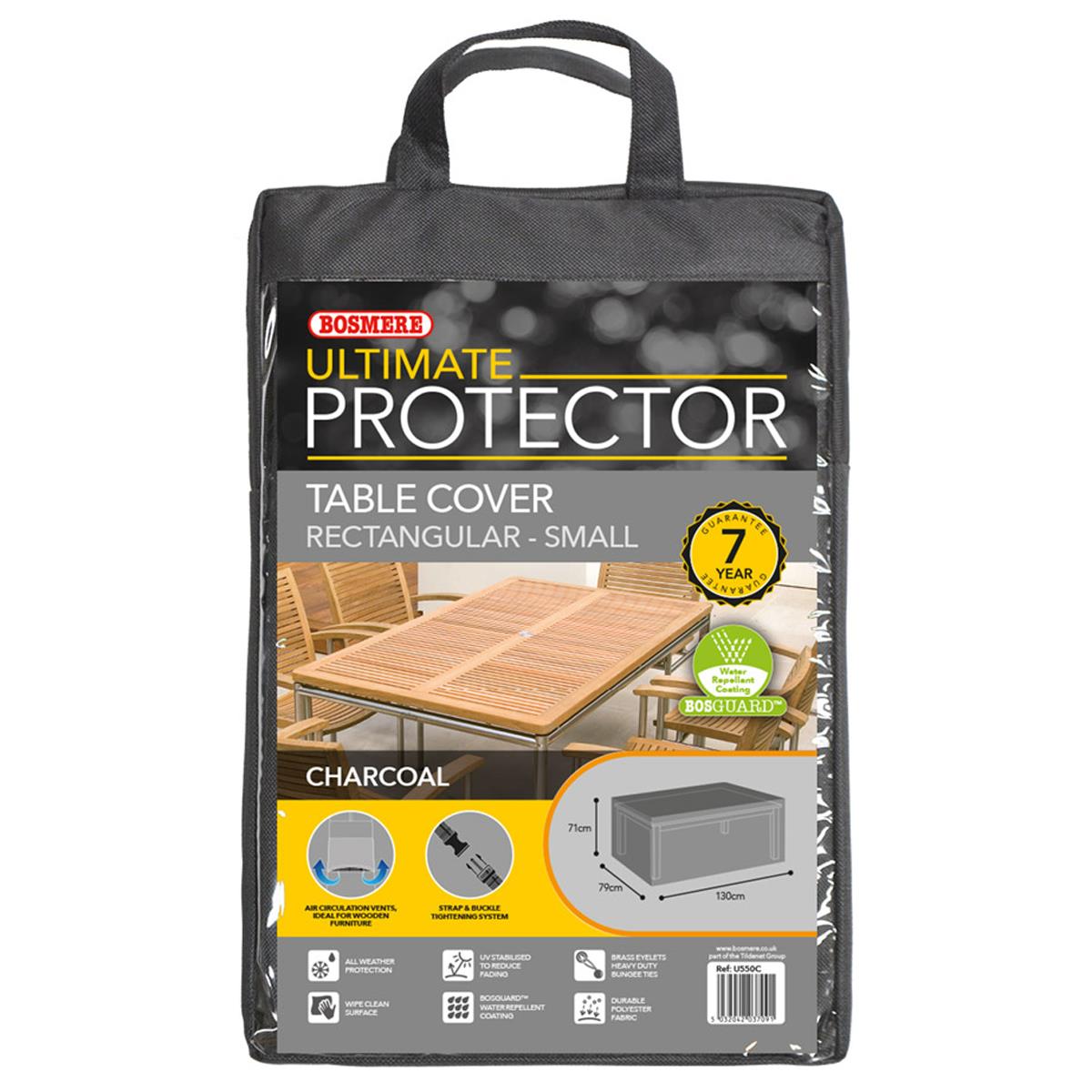Bosmere Ultimate Protector Rectangular Table Cover 4 Seat Charcoal U550C