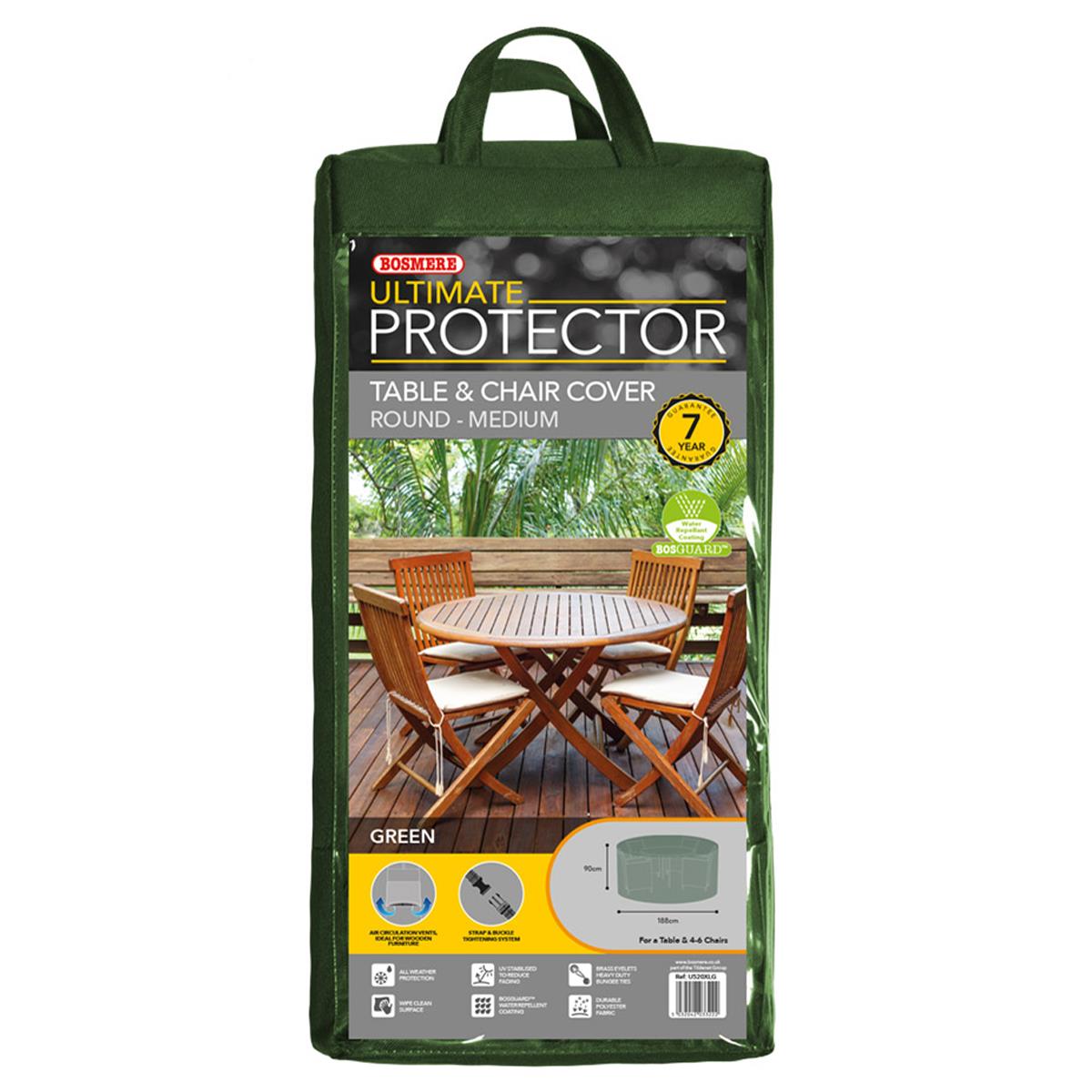 Bosmere Ultimate Protector Round Patio Set Cover 4-6 Seat Green U520XLG