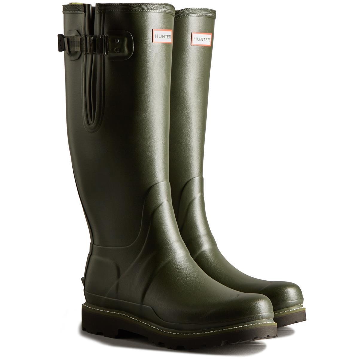 Hunter Mens Balmoral Side Adjustable Commando Sole Boots