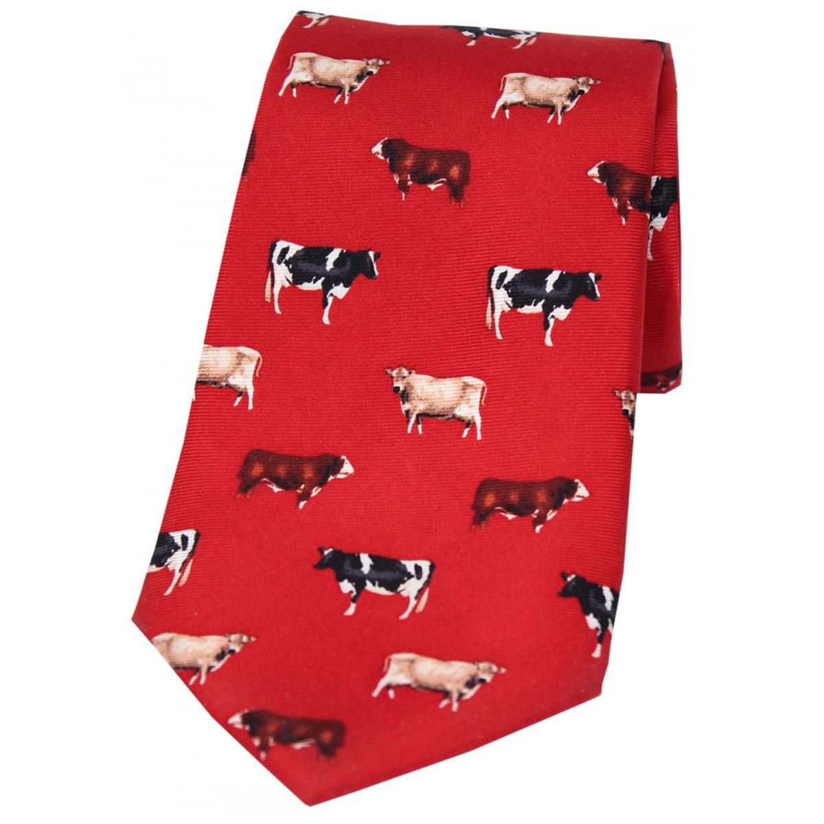 Soprano Silk Tie Cattle Red