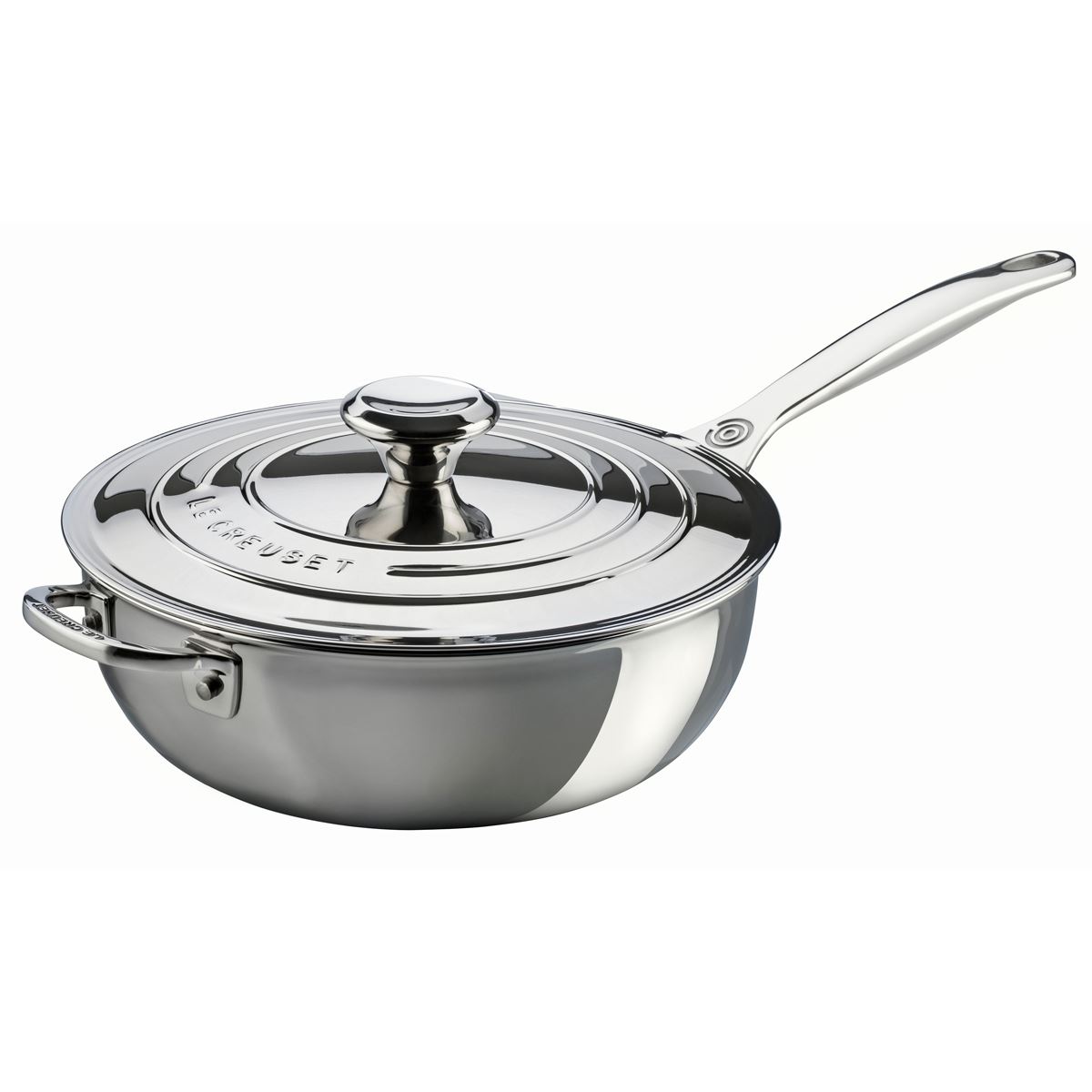 Le Creuset Signature Stainless Steel Non-Stick 24cm Chefs Pan With Lid