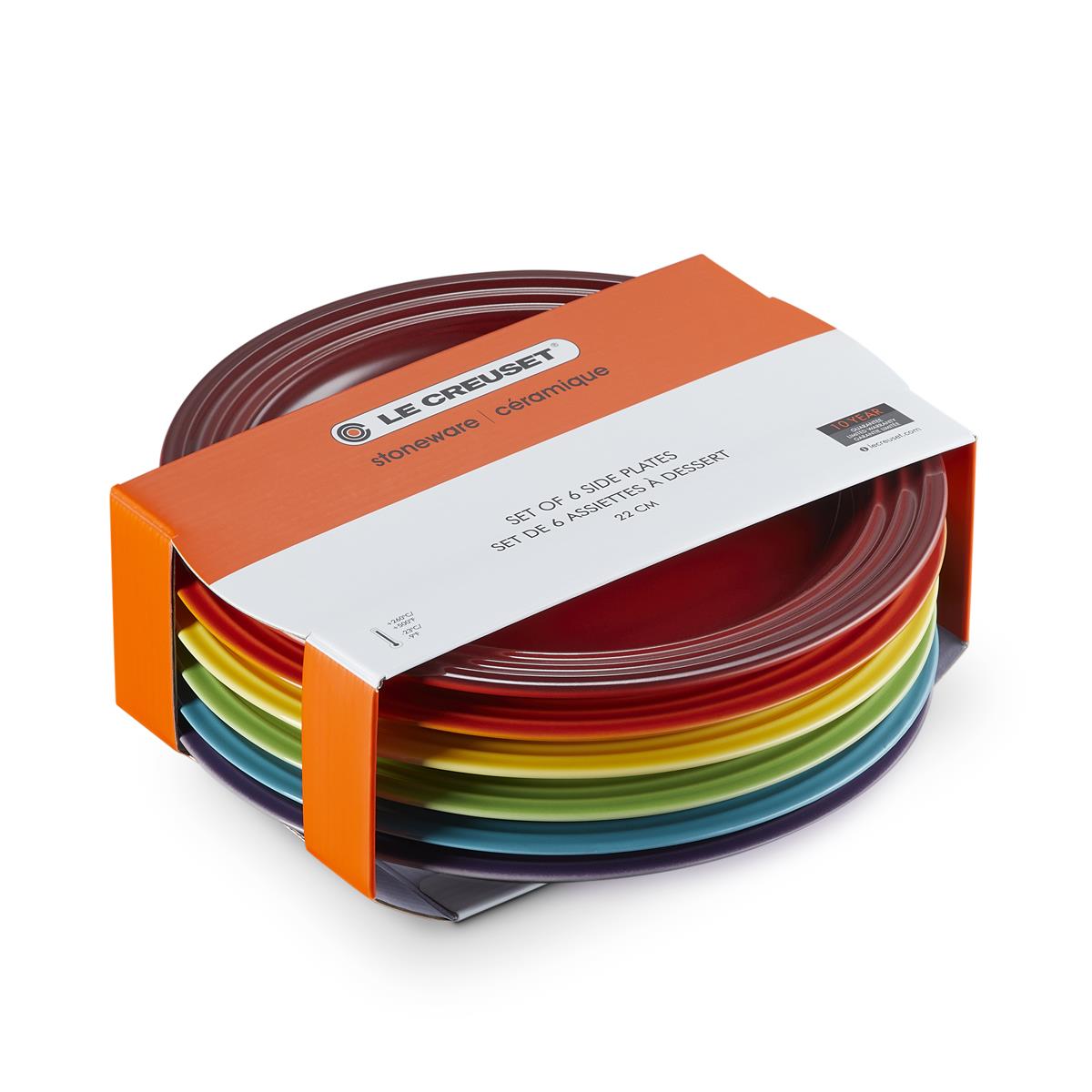 Le Creuset Stoneware Rainbow Set Of 6  Side Plates