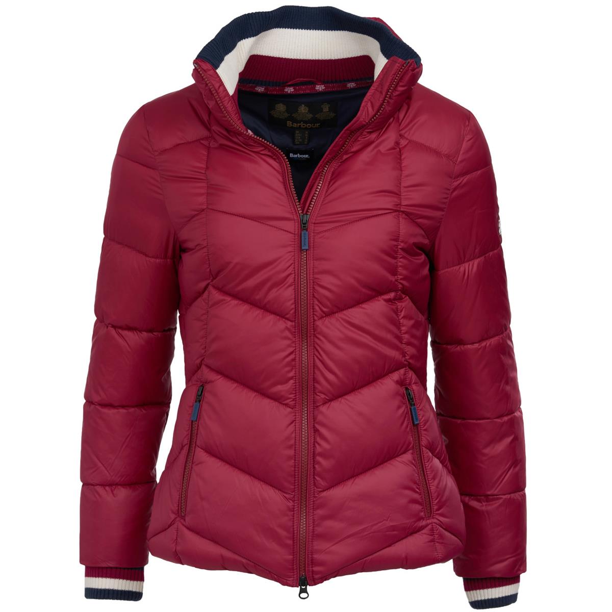 Image of Barbour Womens Gangway Quilted Jacket Deep Pink/Navy