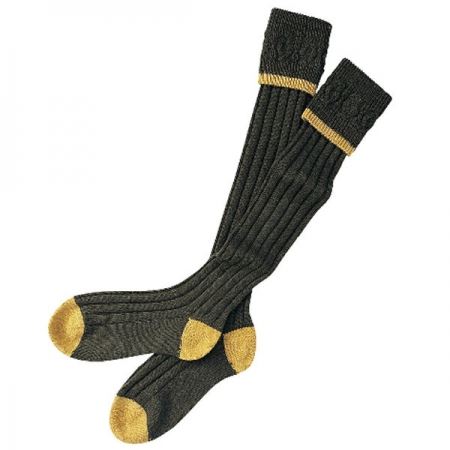 Image of Barbour Mens Socks Contrast Stocking Gun Socks Olive/Gold Small