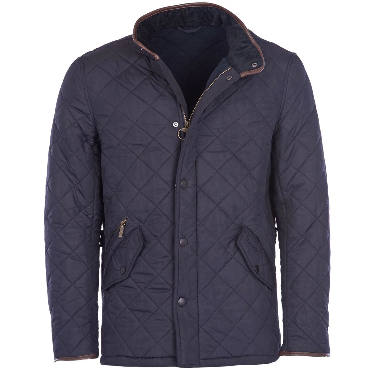 Image of Barbour Mens Powell Quilted Jacket Navy Large
