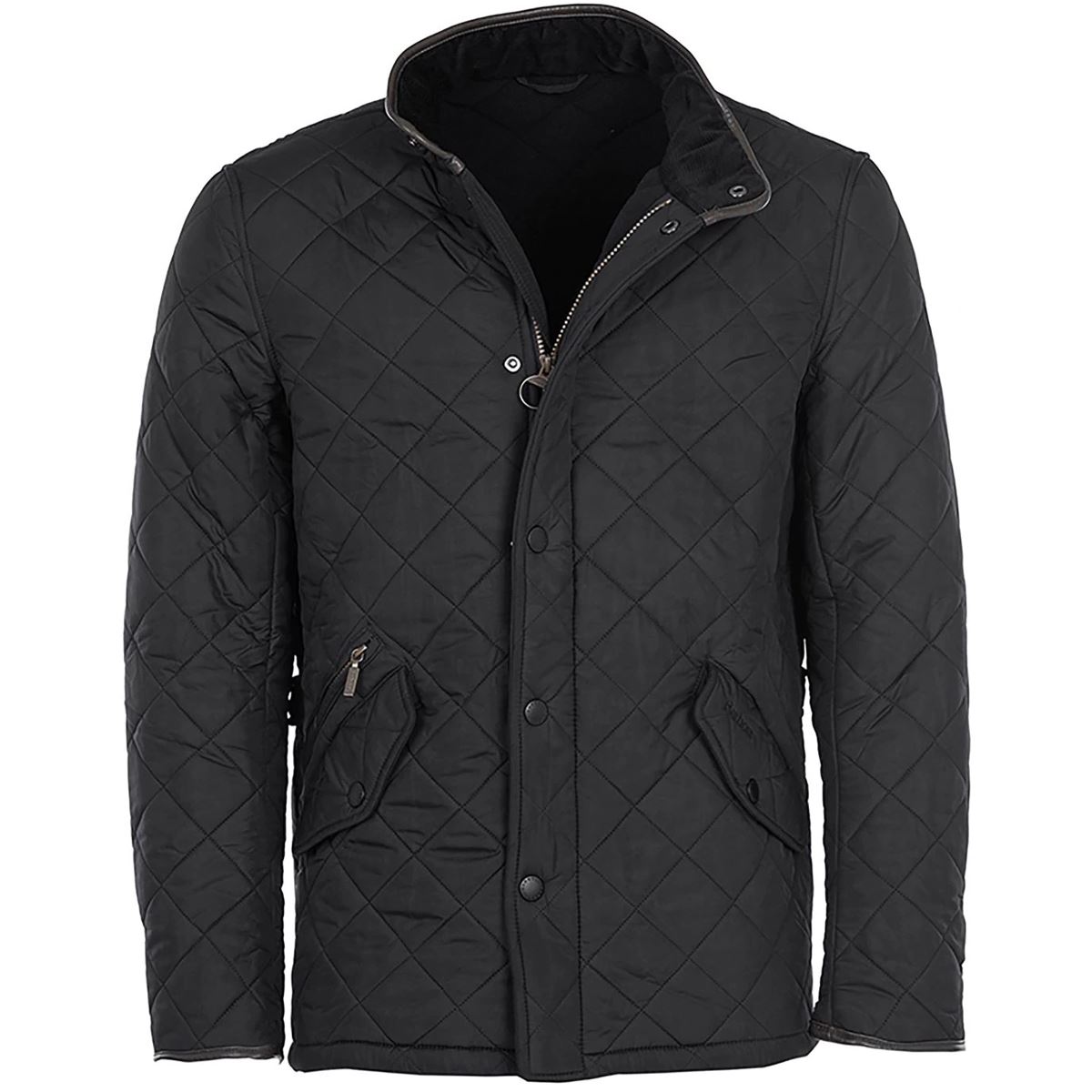 Image of Barbour Mens Powell Quilted Jacket Black Large