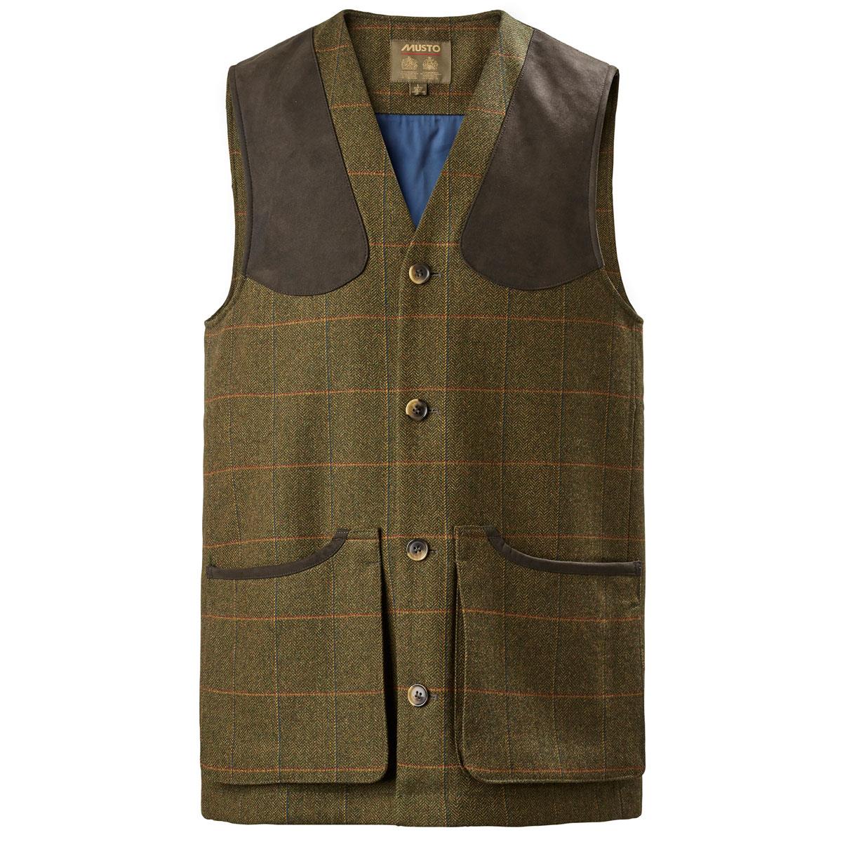 Image of Musto Mens Lightweight Machine Washable Tweed Waistcoat Balmoral Large
