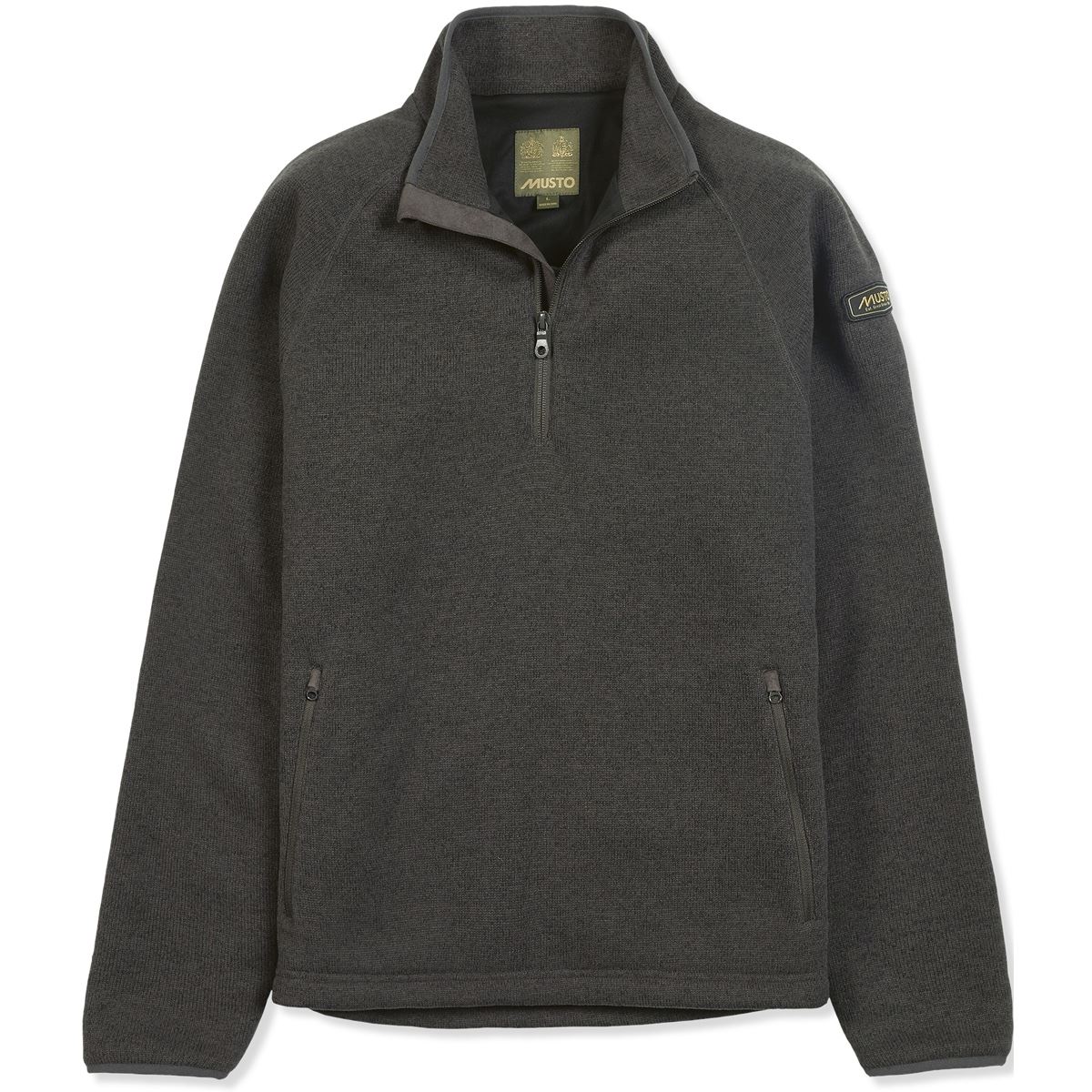 Image of Musto Mens Super Warm Windjammer 1/2 Zip Liquorice Small