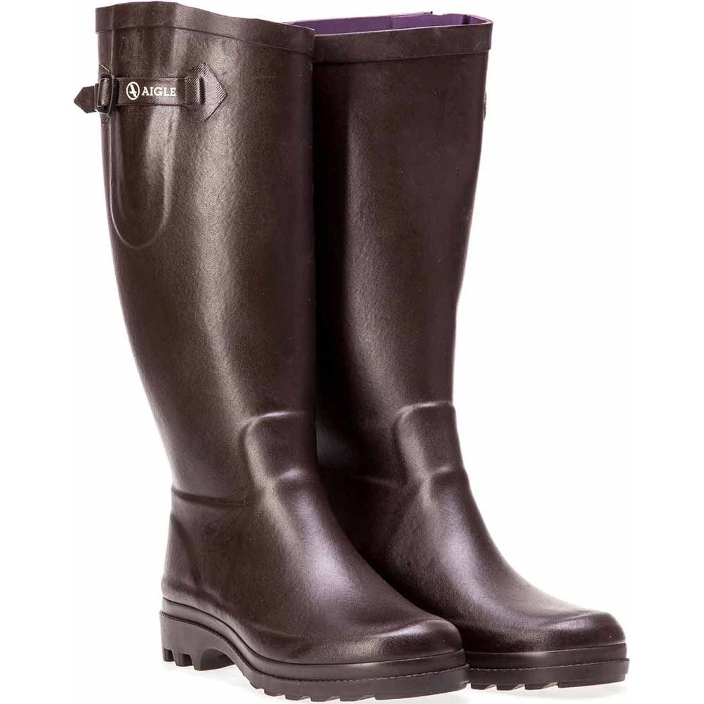 Image of Aigle Womens Aiglentine Wellington Boots Brown  (EU)
