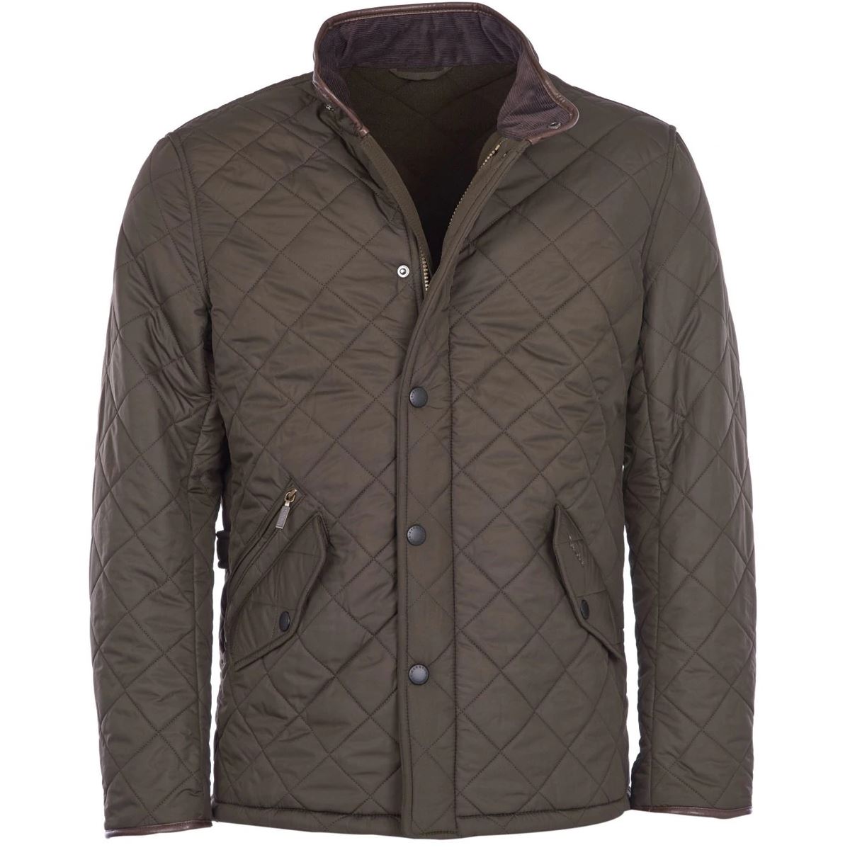 Image of Barbour Mens Powell Quilted Jacket Olive Large