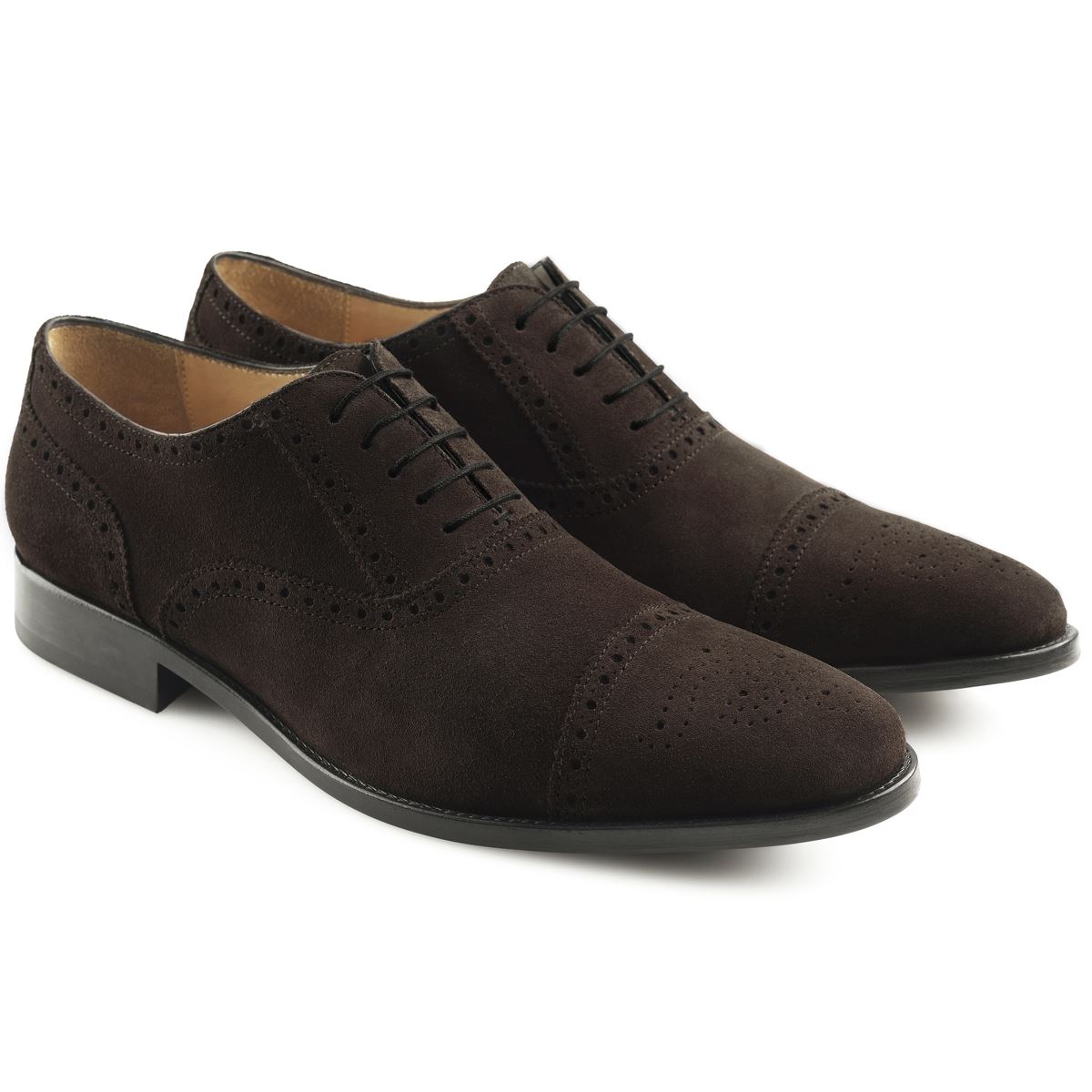Image of Fairfax & Favor Mens Houghton Suede Brogue Chocolate Suede 8 (EU42)