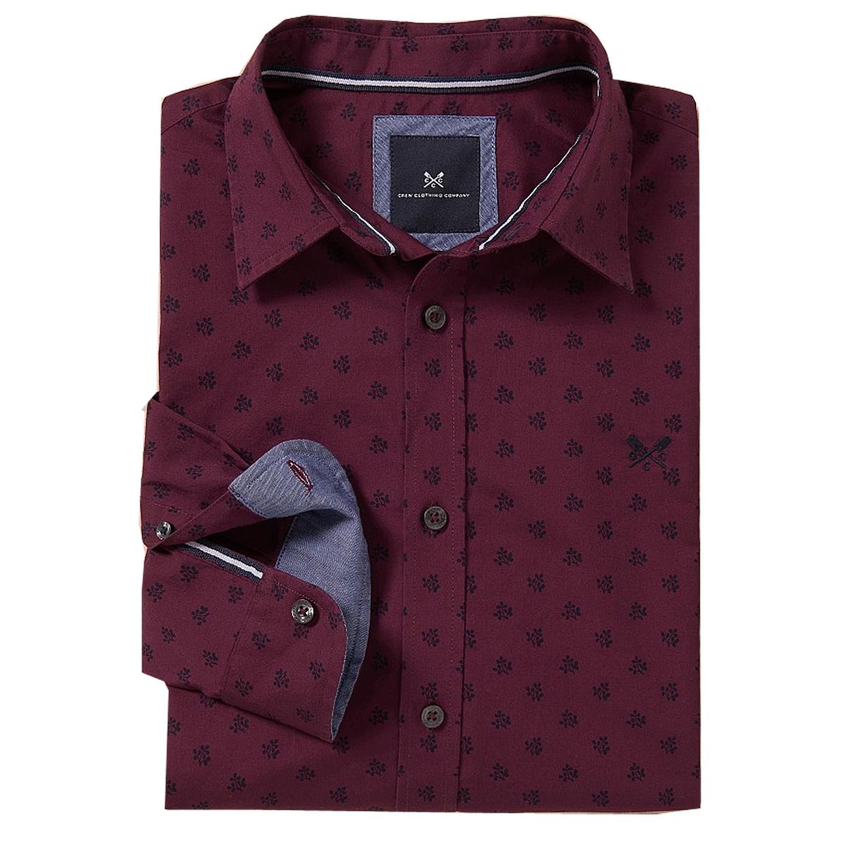 Image of Crew Clothing Mens Harlock Shirt Port Royal/Navy Small