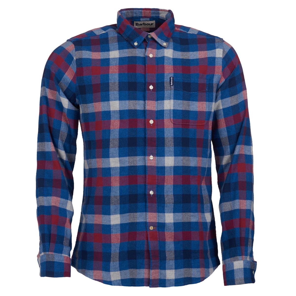 Image of Barbour Mens Country Check 5 Tailored Shirt Red Large