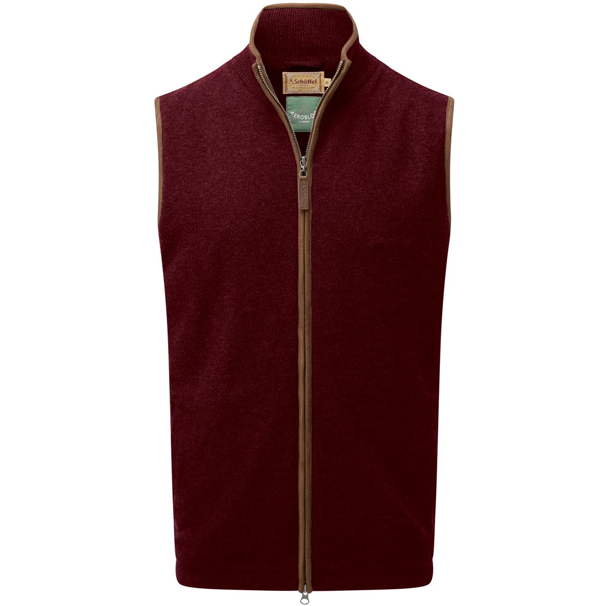Image of Schoffel Mens Lambswool Aerobloc Gilet Damson Medium