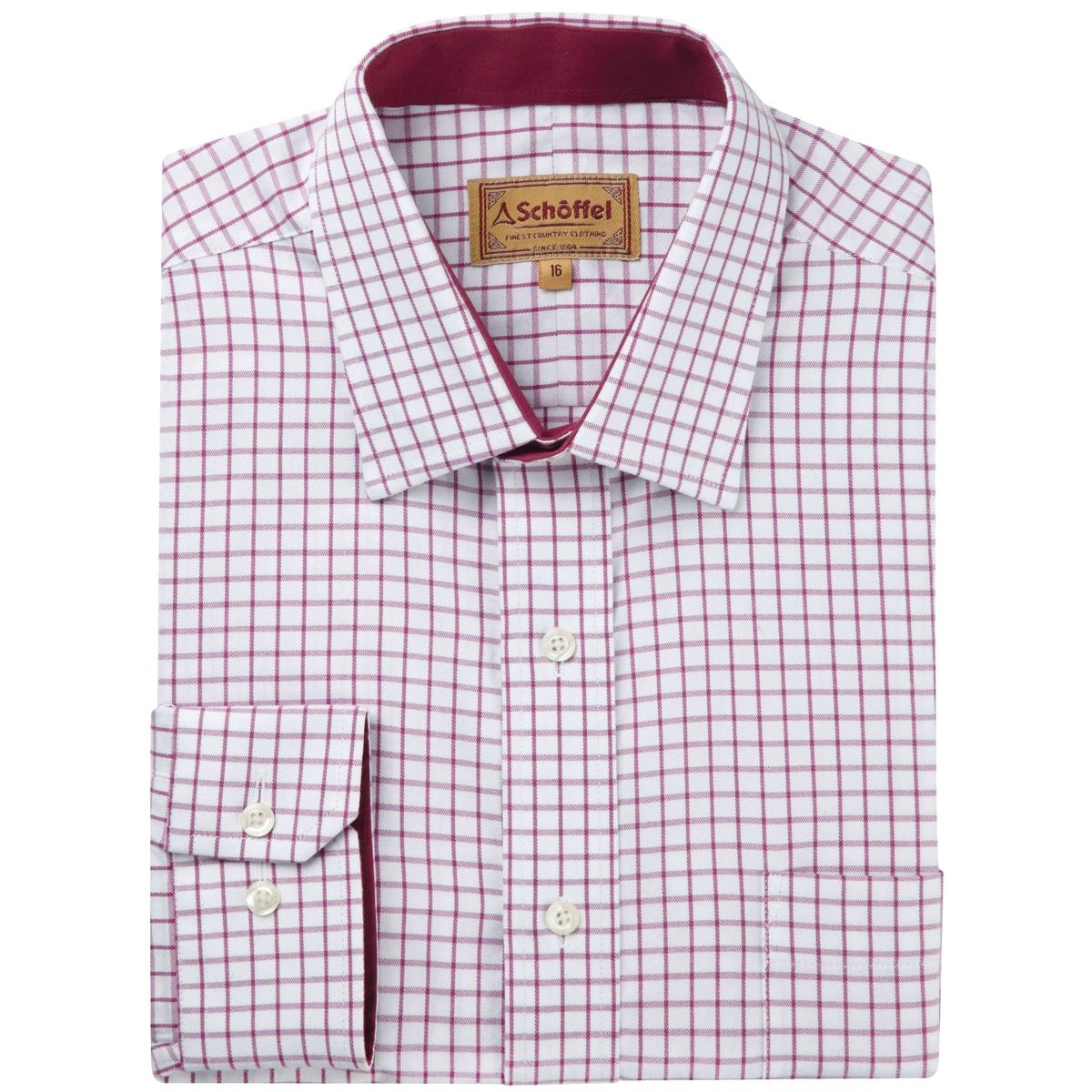 Image of Schoffel Mens Cambridge Shirt Raspberry 15.5 Inch