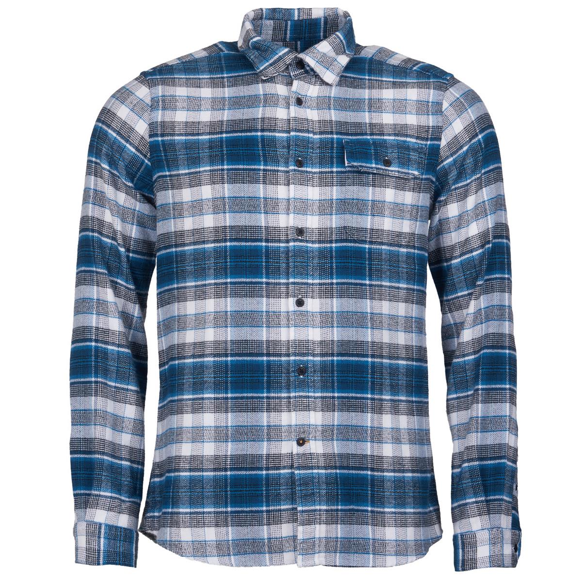 Image of Barbour Mens Shoreham Shirt Blue Steel Small