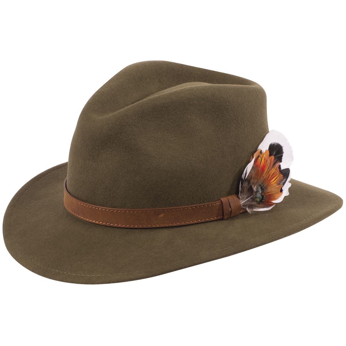 Image of Alan Paine Unisex Richmond Felt Hat Olive Small