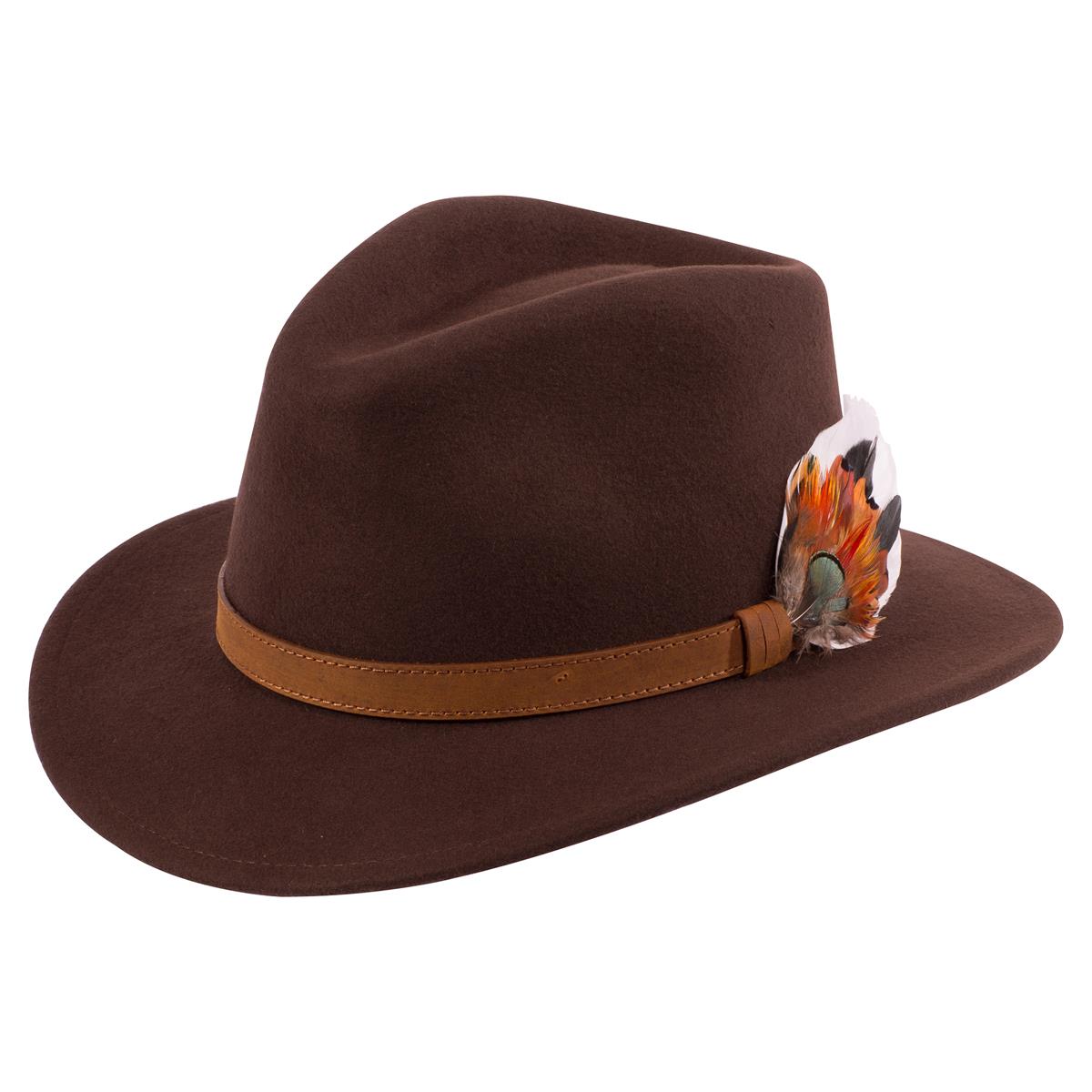 Image of Alan Paine Unisex Richmond Felt Hat Brown Small