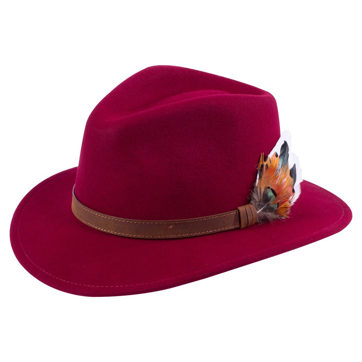 Image of Alan Paine Unisex Richmond Felt Hat Wine XL