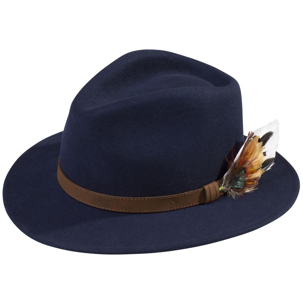 Image of Alan Paine Unisex Richmond Felt Hat Navy Large