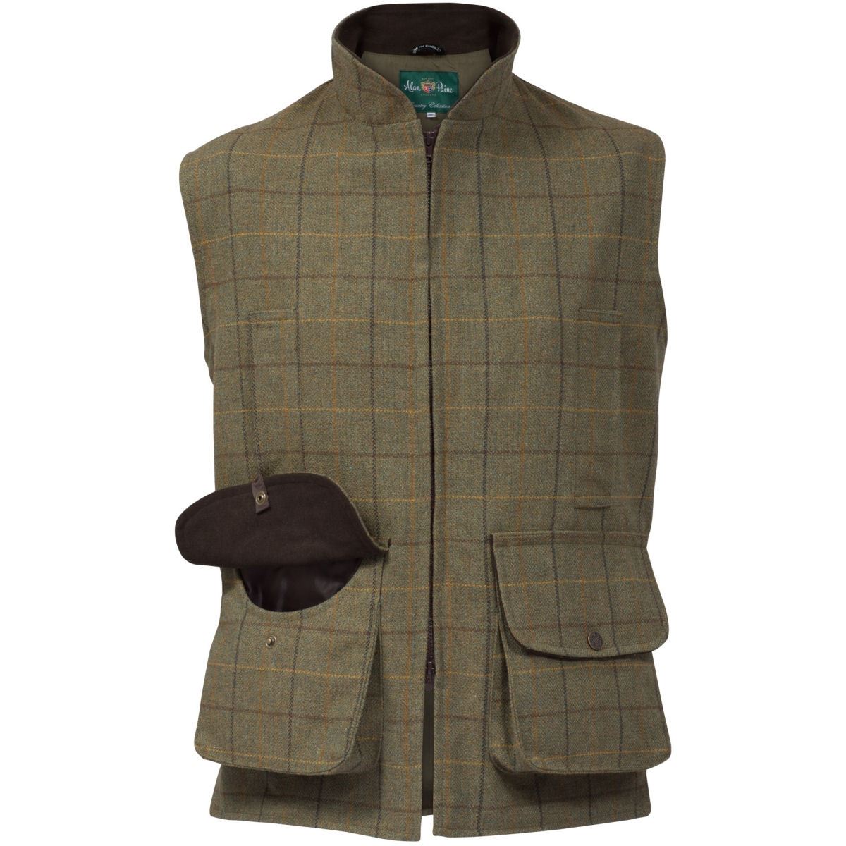 Image of Alan Paine Mens Rutland Waistcoat Dark Moss Medium