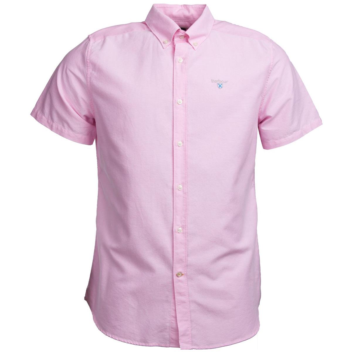 Image of Barbour Mens Oxford 3 S/S Tailored Shirt Pink Medium