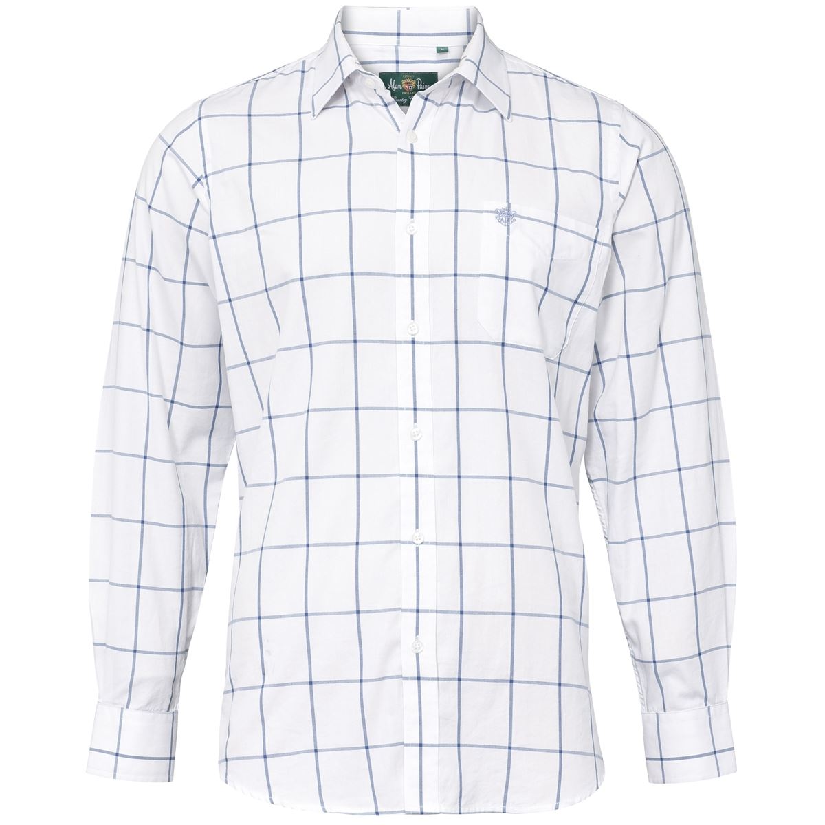 Image of Alan Paine Mens Ilkley Shirt Blue Check Medium