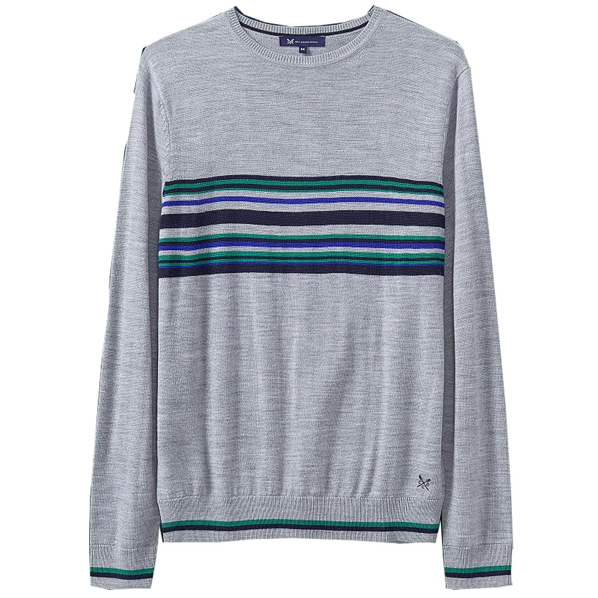 Image of Crew Clothing Mens Crake Crew Neck Jumper Mid Grey Marl Large