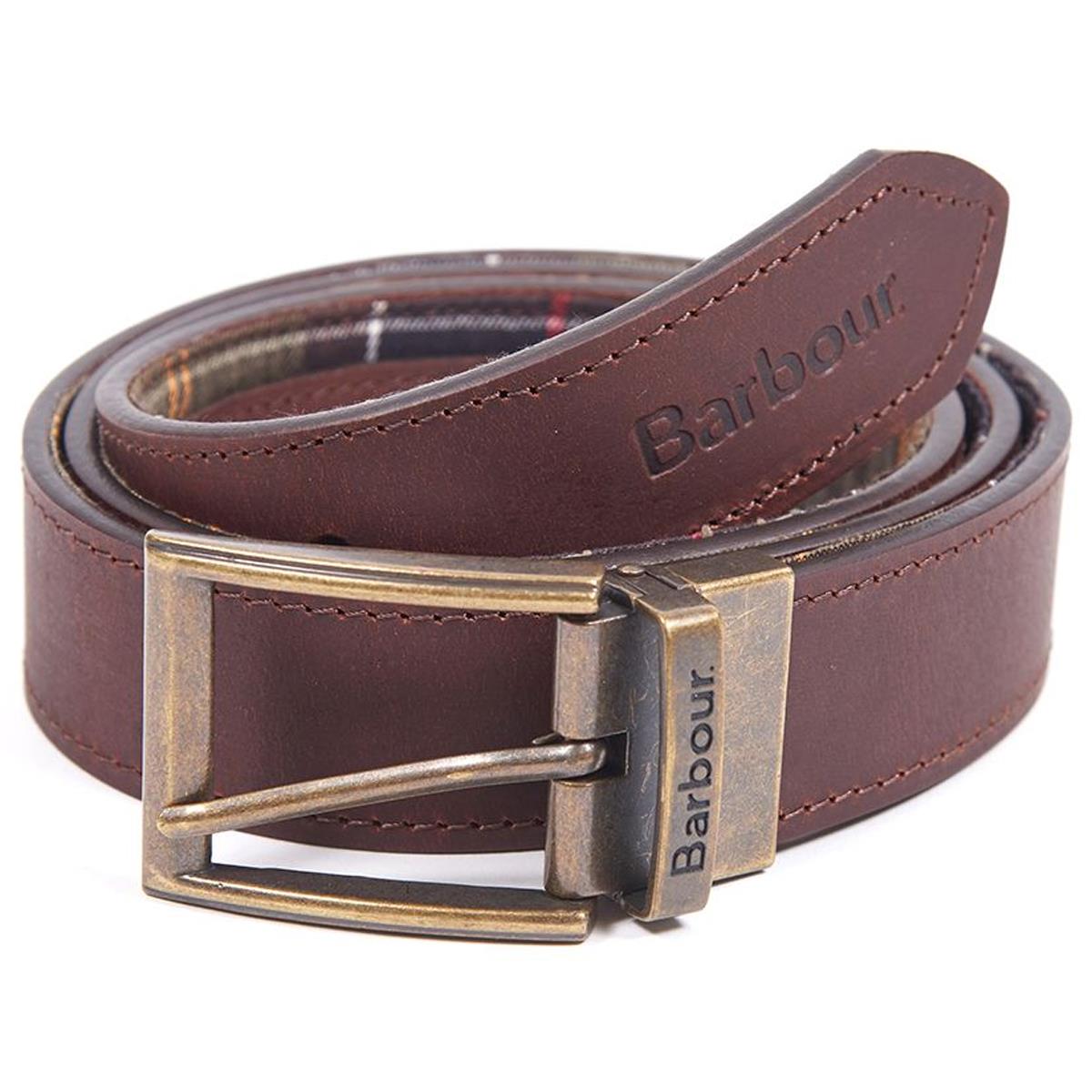 Image of Barbour Tartan Reversible Belt Classic Tartan/Brown Large