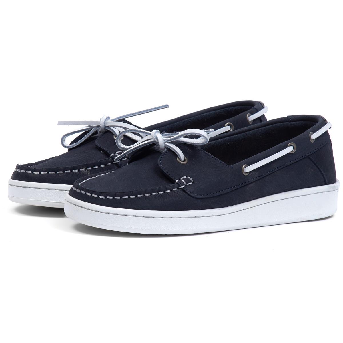 Image of Barbour Womens Miranda Deck Shoes Navy Nubuck  (EU)
