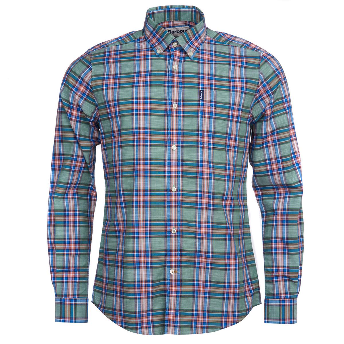 Image of Barbour Mens Highland Check 26 Tailored Shirt Green Small