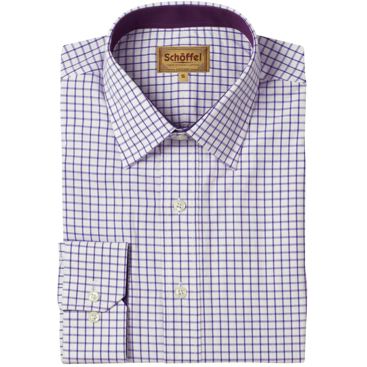 Image of Schoffel Mens Cambridge Shirt Purple 18 Inch