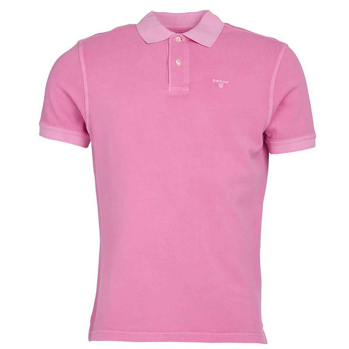 Image of Barbour Mens Washed Sports Polo Mauve Small