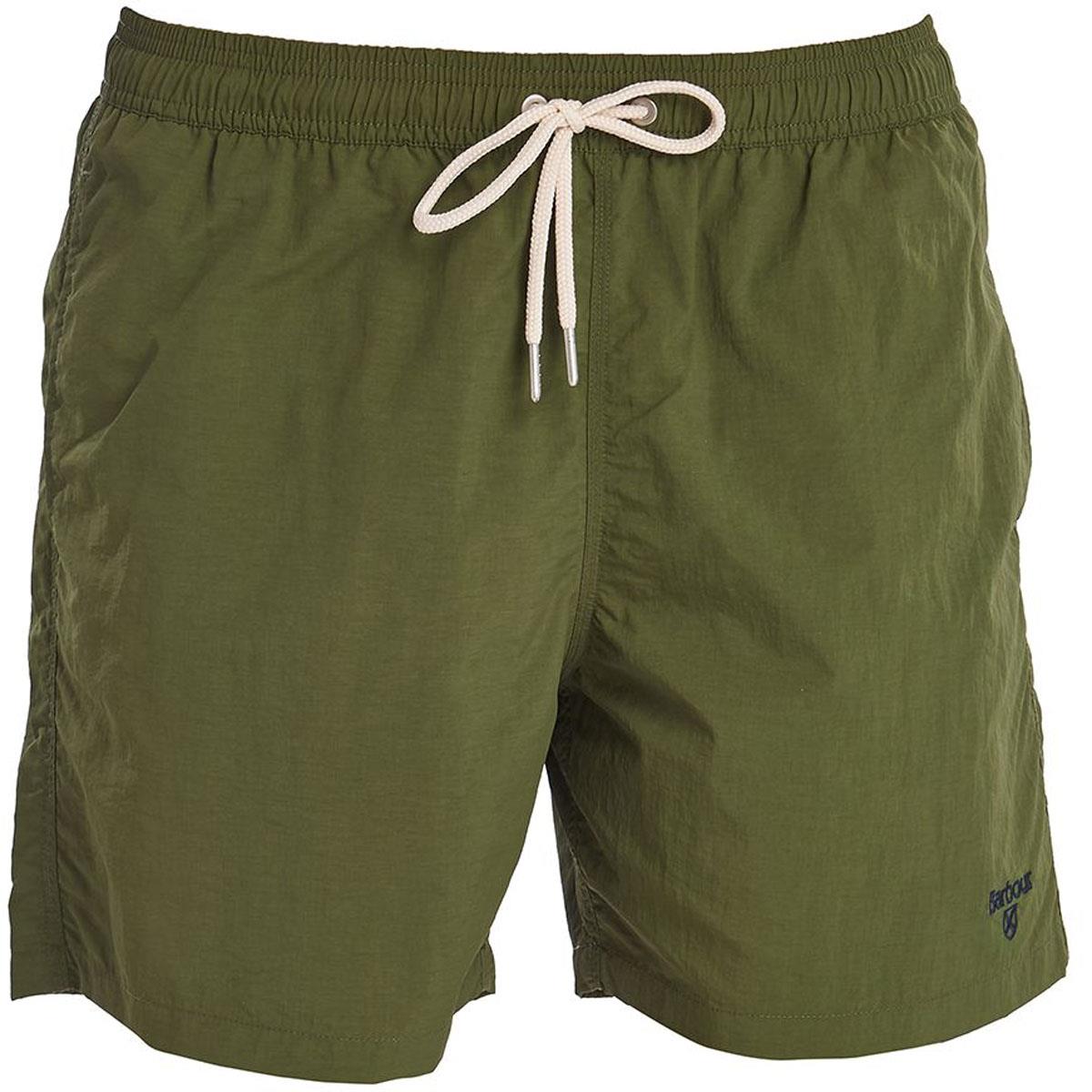 Image of Barbour Mens Essential Logo 5'' Swim Short Olive Small