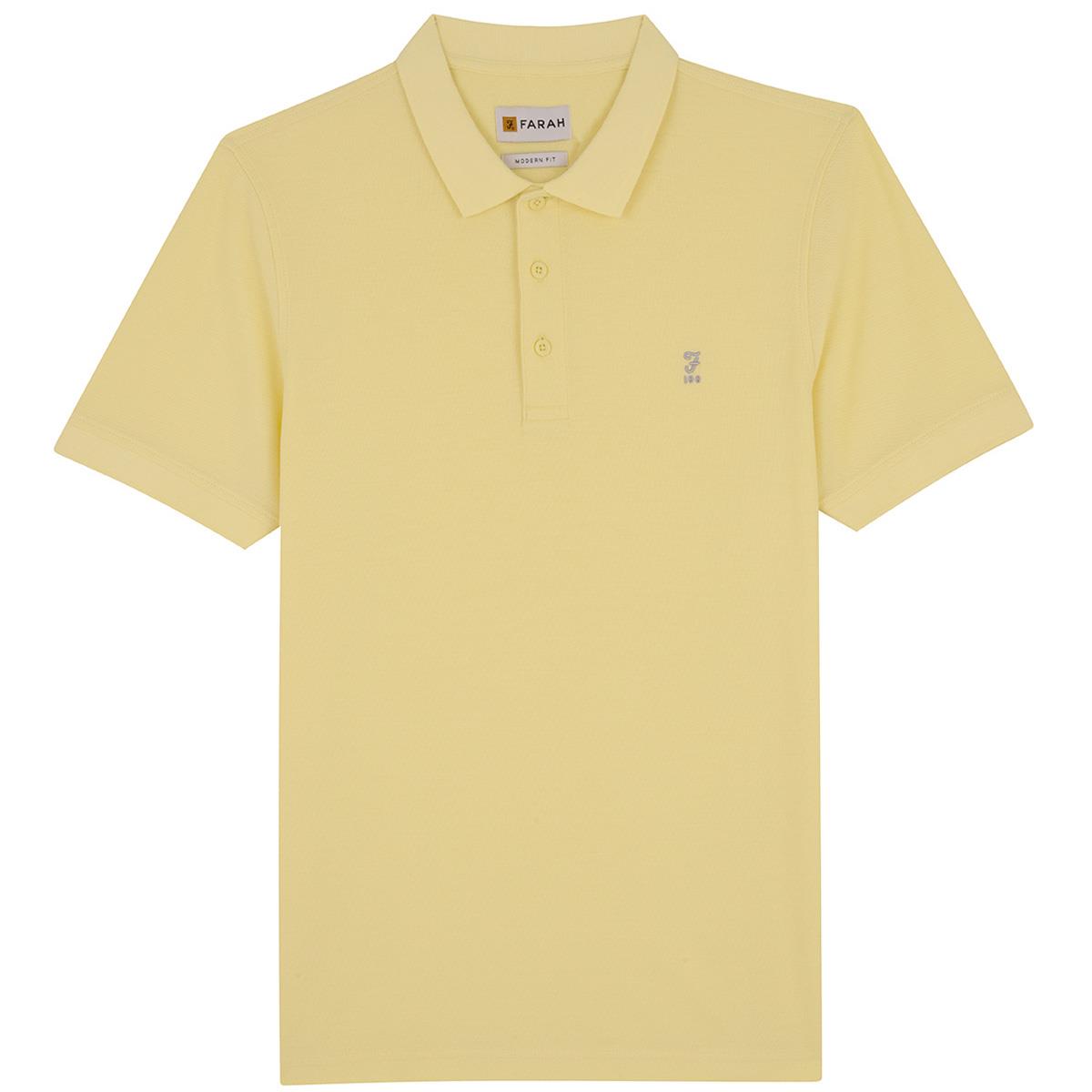 Image of Farah Mens Cove 100 Polo Shirt Bleached Sun Small