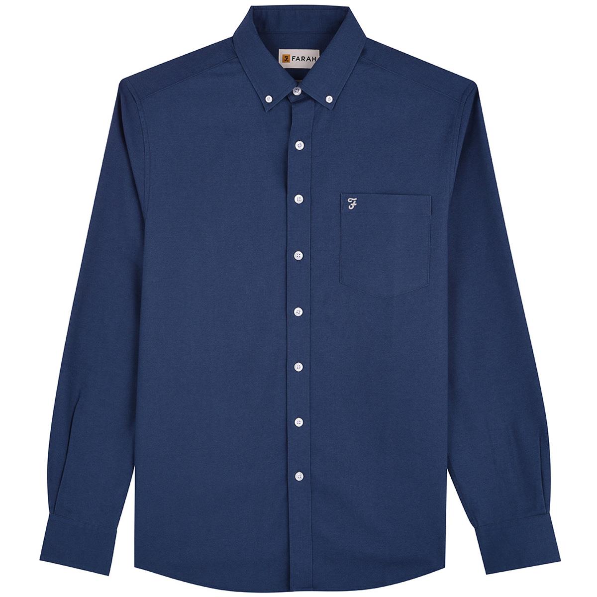 Image of Farah Mens Drayton Oxford Shirt Night Sky XXL