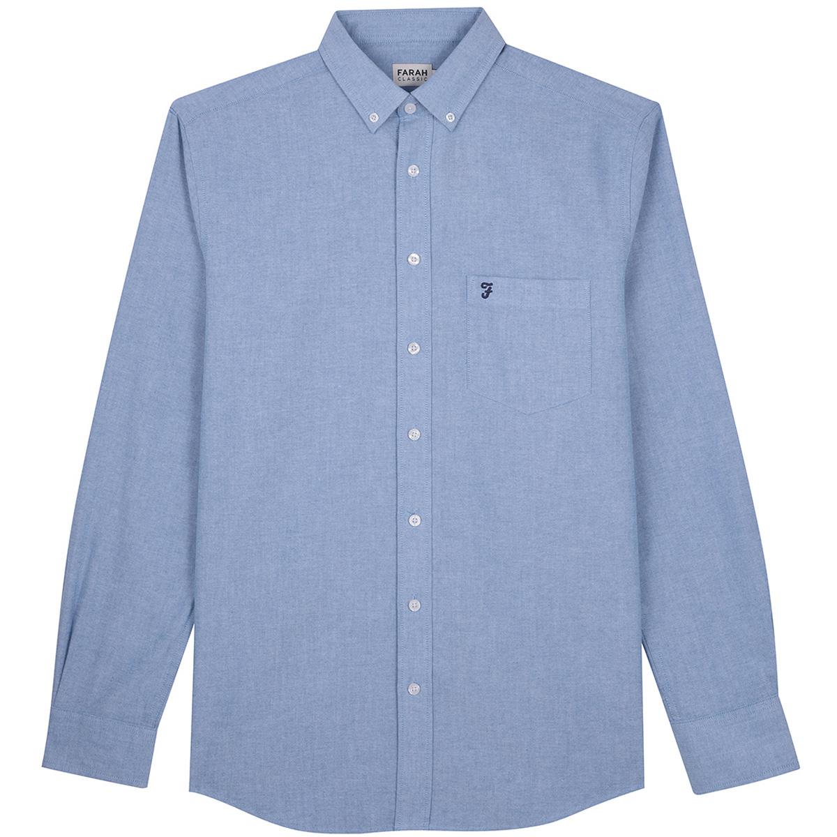 Image of Farah Mens Drayton Oxford Shirt Regatta Blue XL