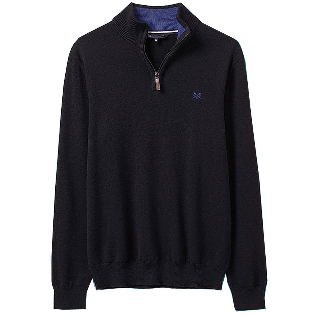 Image of Crew Clothing Mens Classic Half Zip Black Small