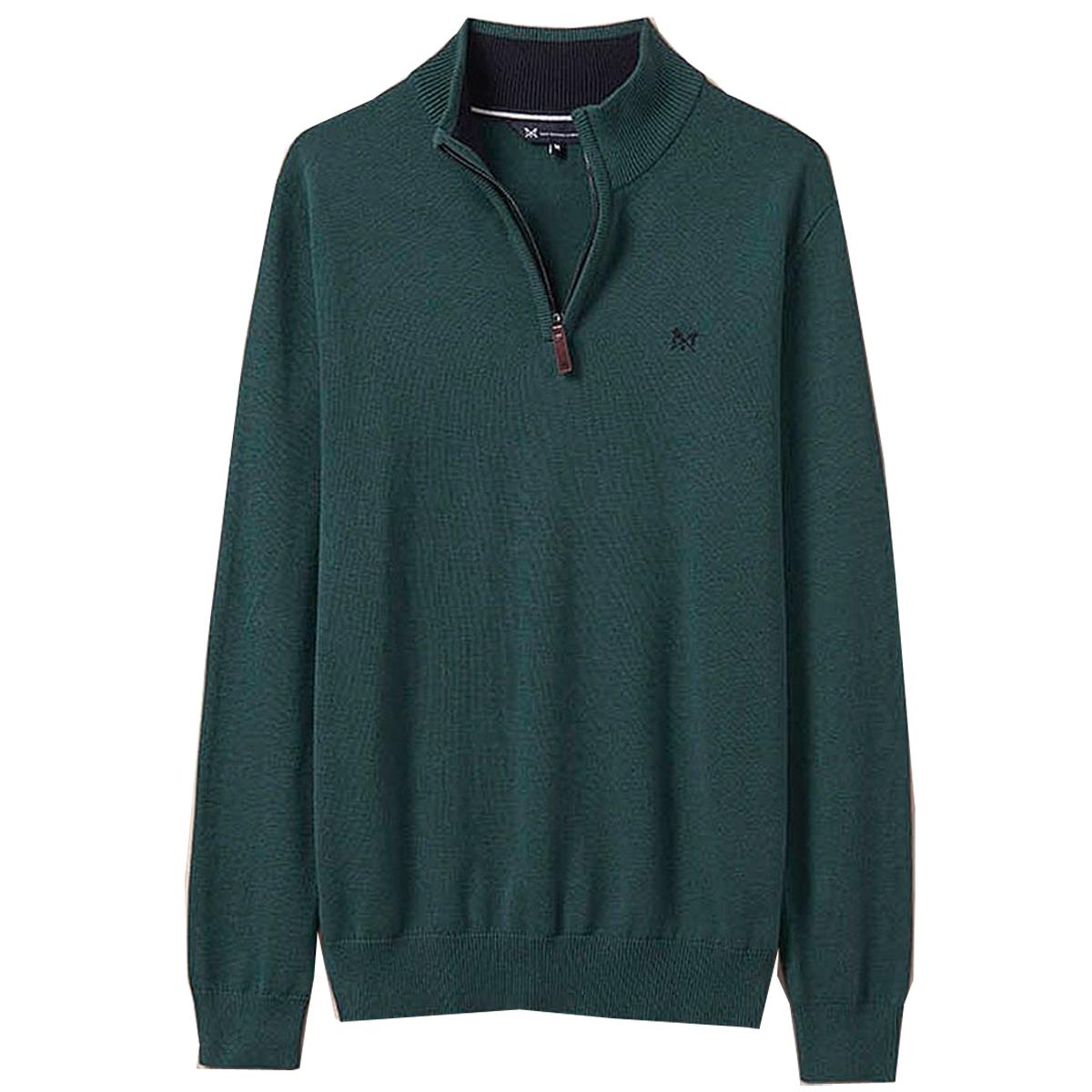 Image of Crew Clothing Mens Classic Half Zip Ivy Green XXL