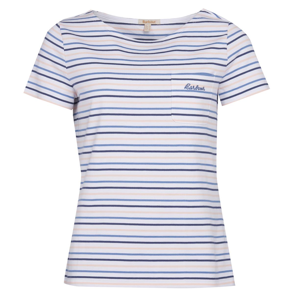Image of Barbour Womens S/S Hawkins Stripe Top White Stripe