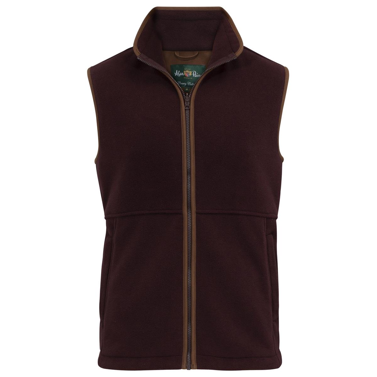 Image of Alan Paine Mens Aylsham Fleece Waistcoat Grape Small