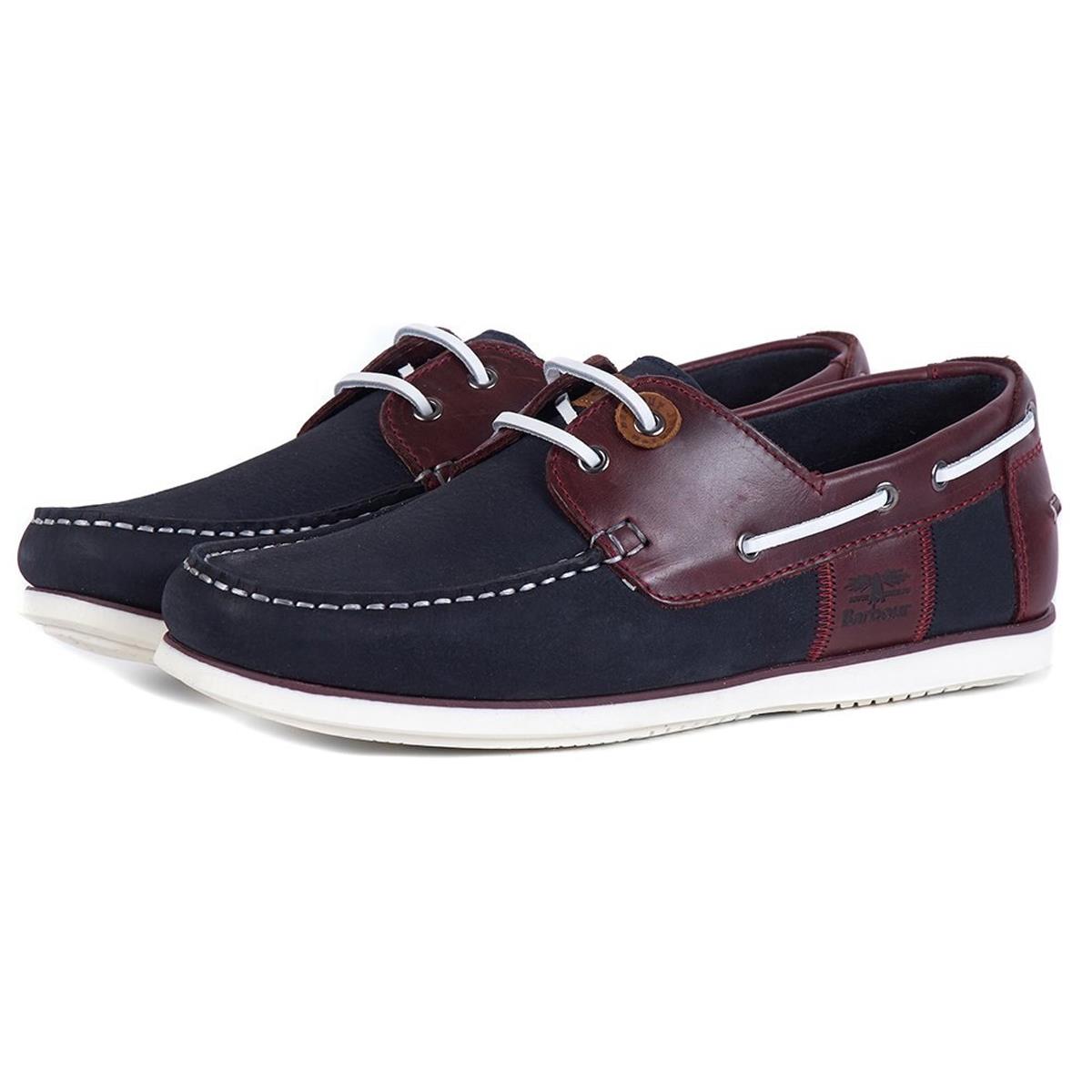 Image of Barbour Mens Capstan Boat Shoe Navy / Wine 7 (EU41)
