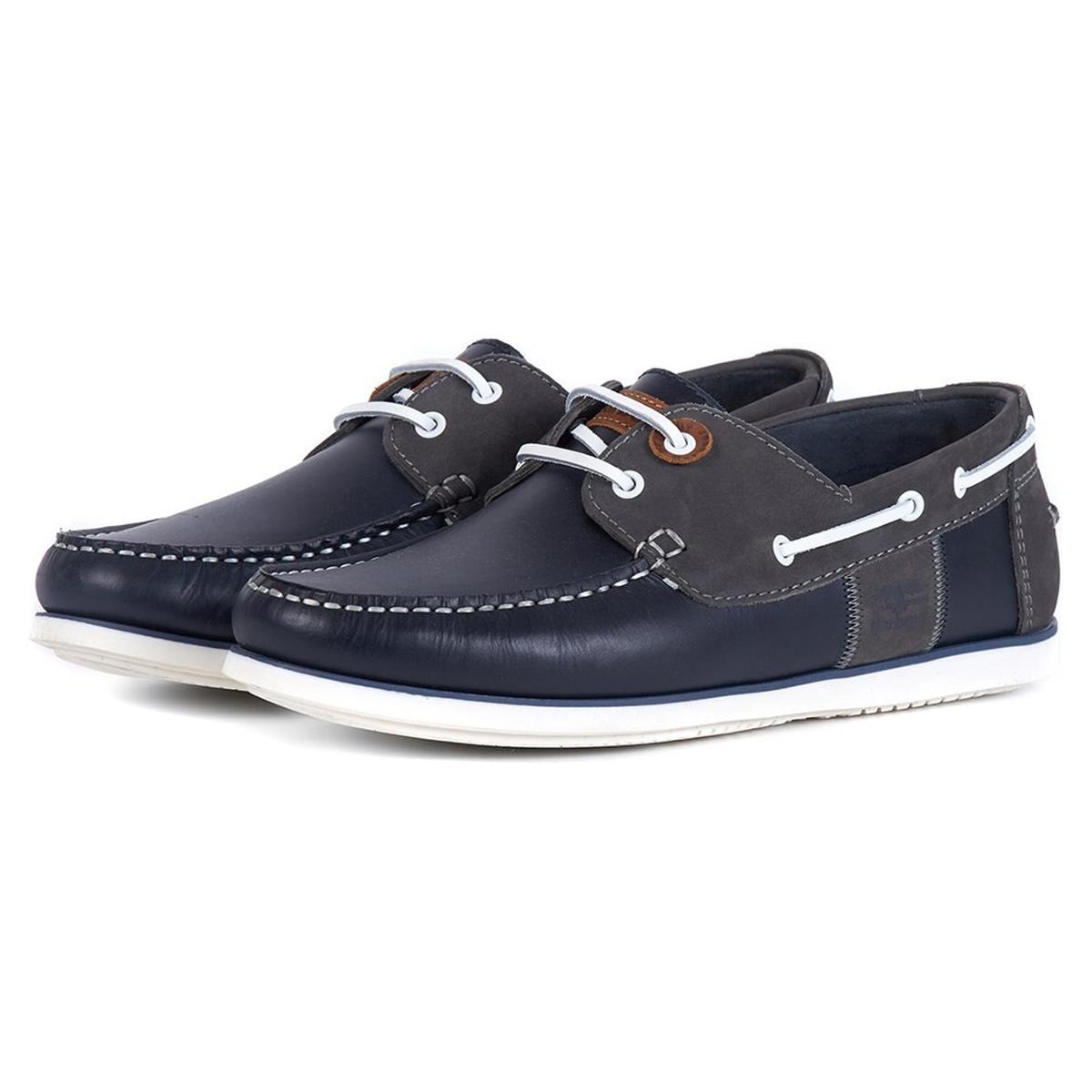Image of Barbour Mens Capstan Boat Shoe Navy / Grey 7 (EU41)