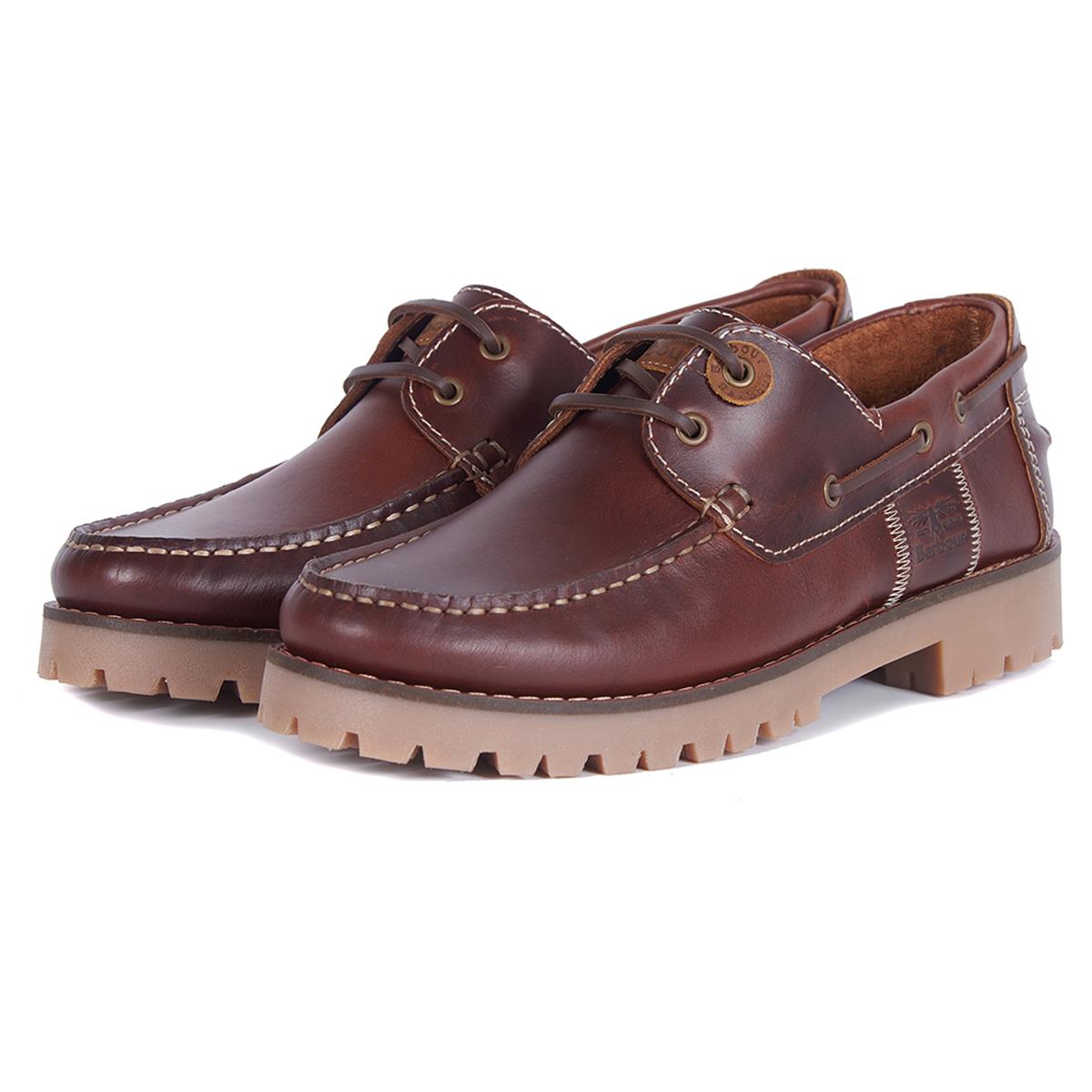 Image of Barbour Mens Stern Shoes Mahogany Leather 7