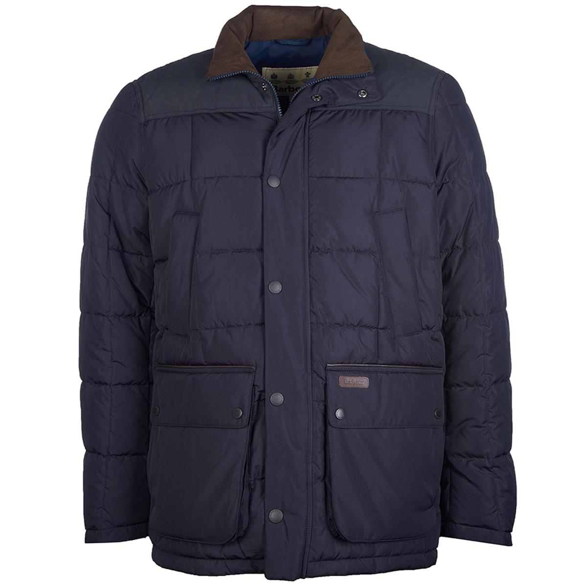Image of Barbour Mens Ambrose Quilted Jacket Navy Small