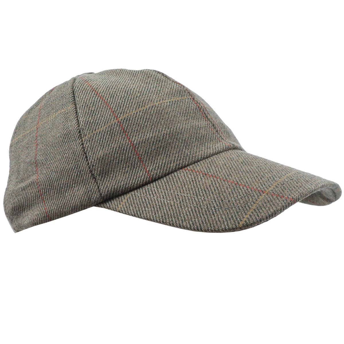 Image of Heritage 1845 Mens Tweed Baseball Cap Olive