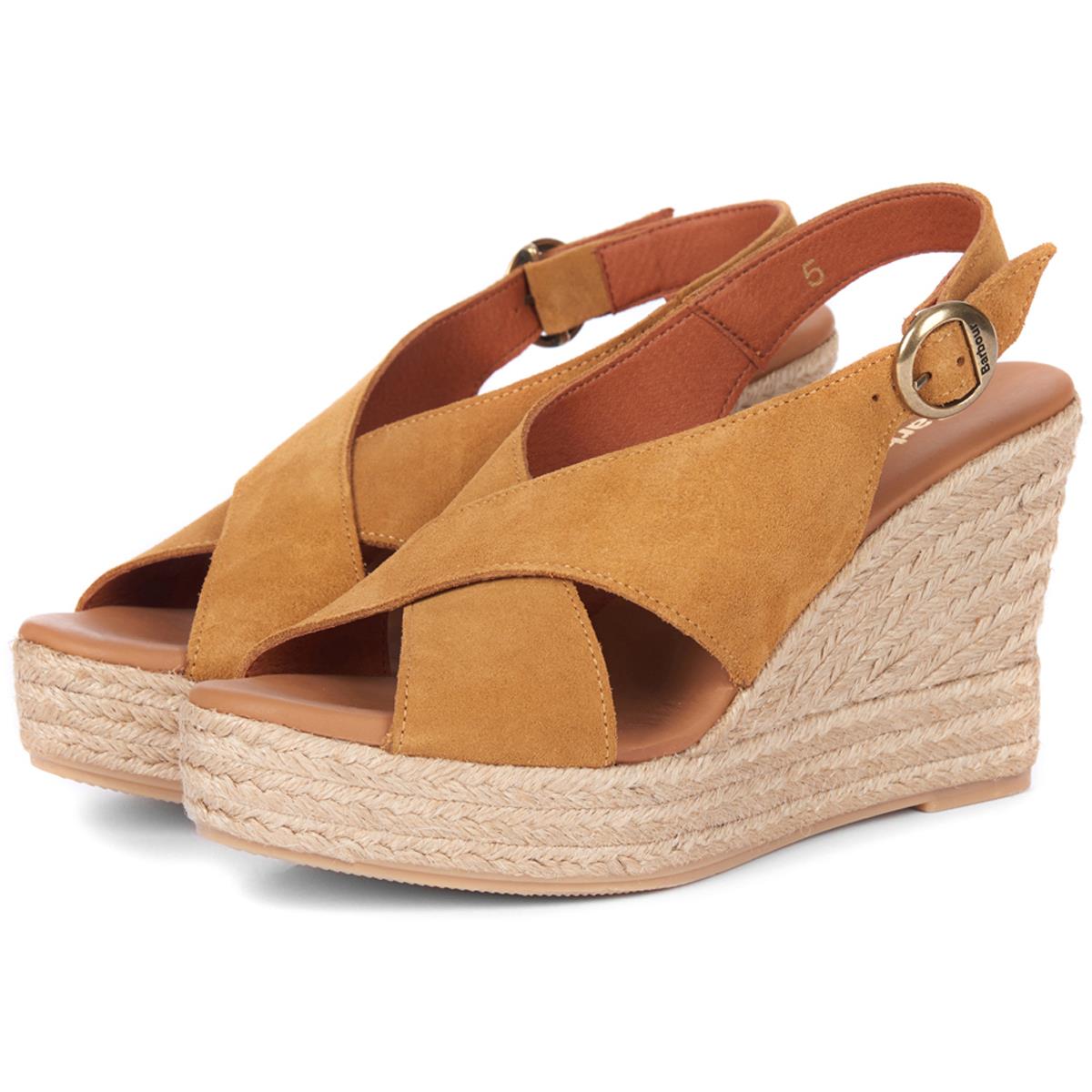 Image of Barbour Womens Flora Sandals Cognac Suede