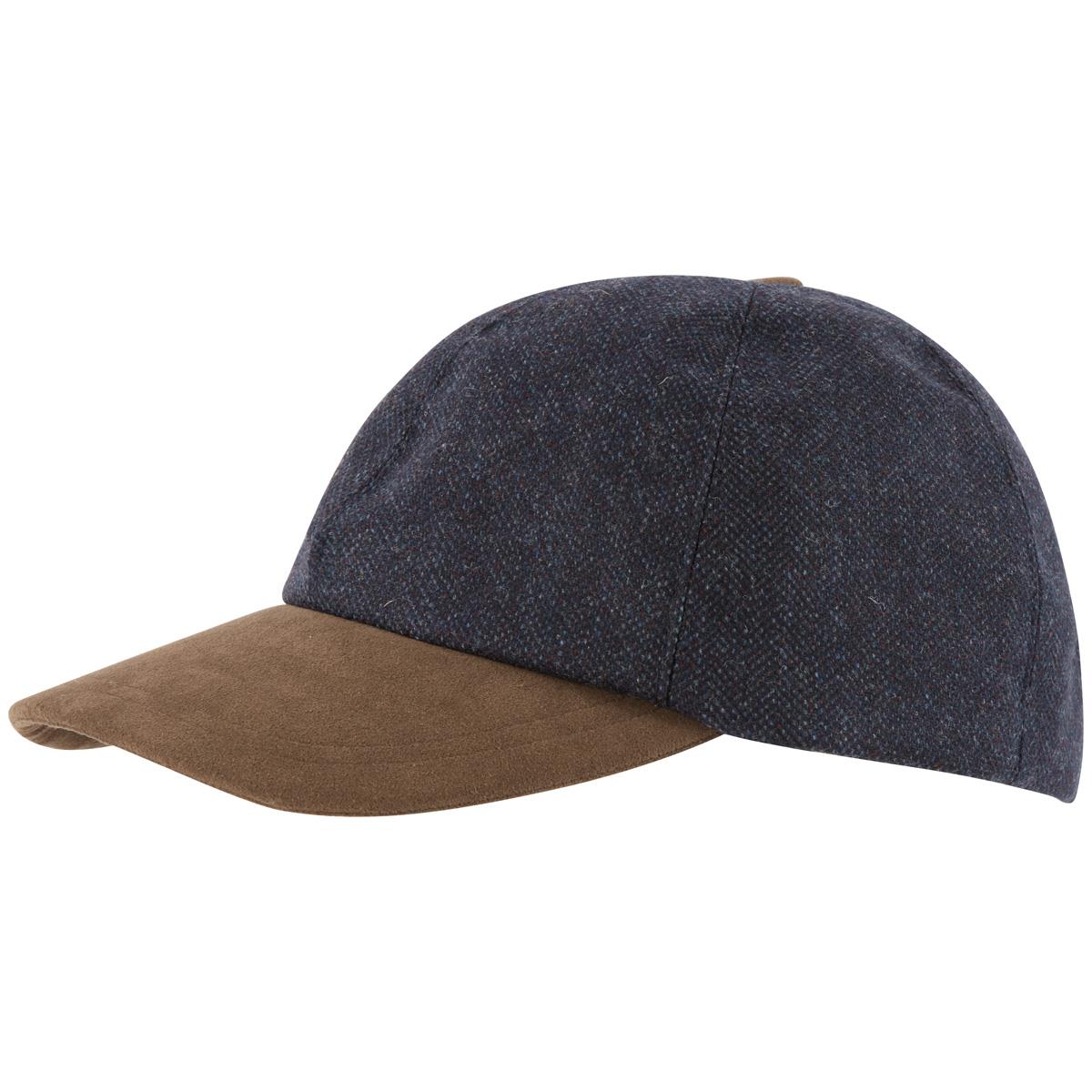 Image of Schoffel Mens Barnsdale Baseball Cap Navy Herringbone Tweed One