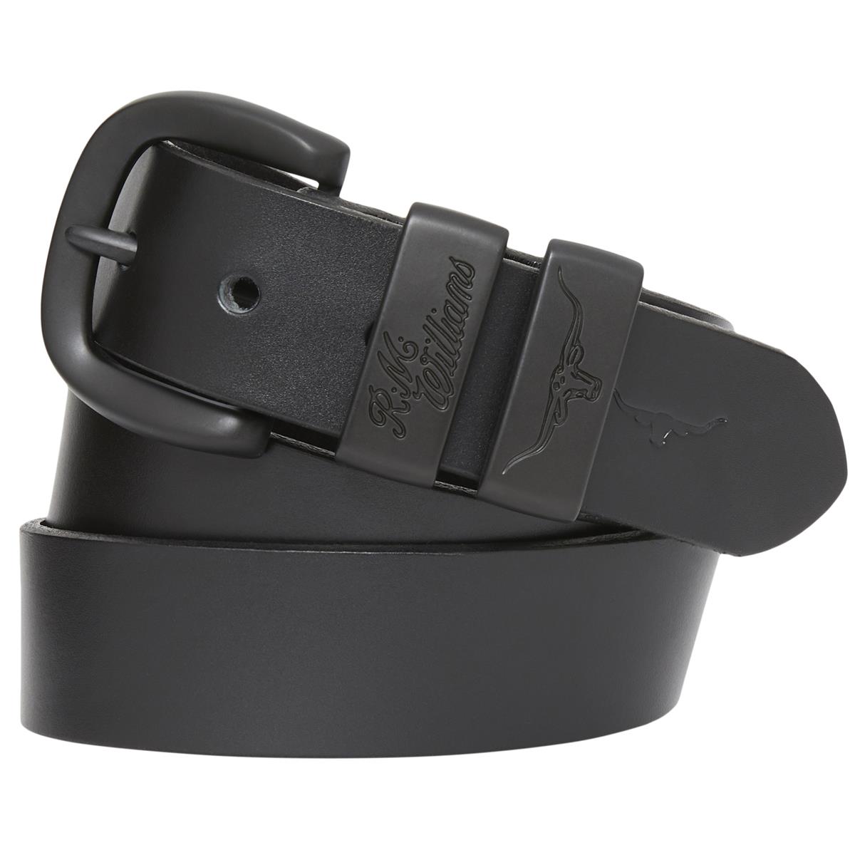 Image of R.M. Williams Mens Drover Belt Black/Black 34