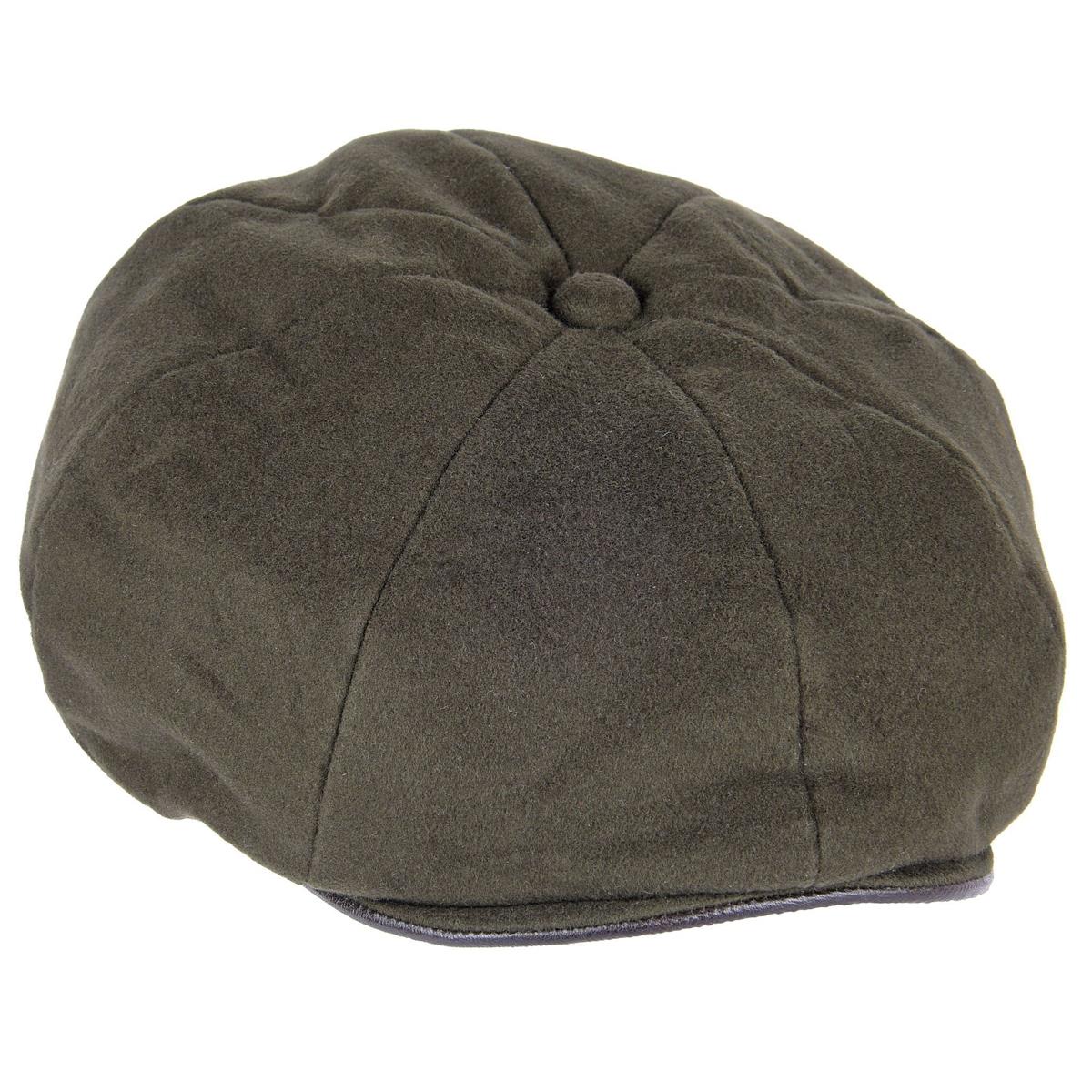 Image of Heather Mens Logan 8 Piece Moleskin Cap Olive Medium